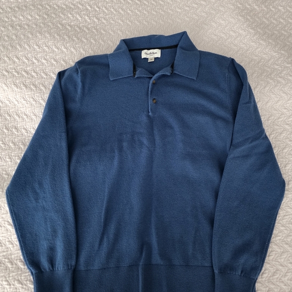 Goodfellow & Co Other - Goodfellow & Co Polo Sweater Men’s M Blue Pullover Knit, Ribbed Cuffs, Regular